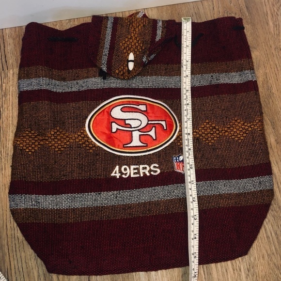 NFL San Francisco 49ers Mexican Woven Knit Medium Backpack Boho - Picture 4 of 6